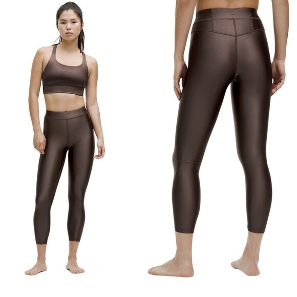 Lululemon Satin Shine HR Tight 25" ESPR Espresso Brown Women's Size 6 NWT - Picture 1 of 6